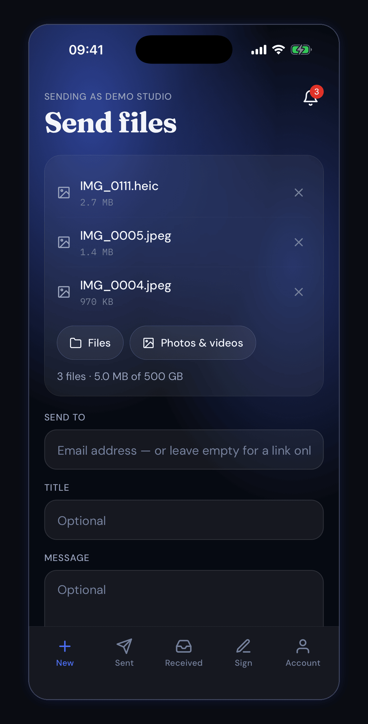 Transferit: Three pictures, five megabytes, ready to go